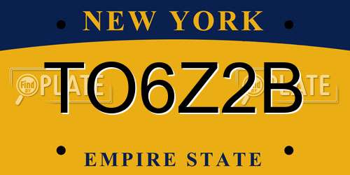 TO6Z2B New York License Plate
