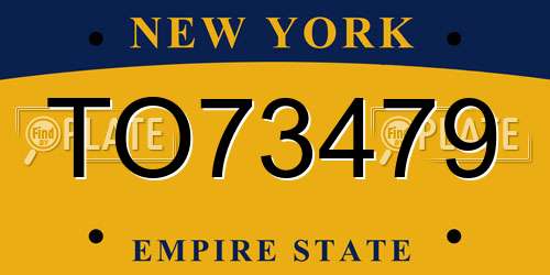 TO73479 New York License Plate