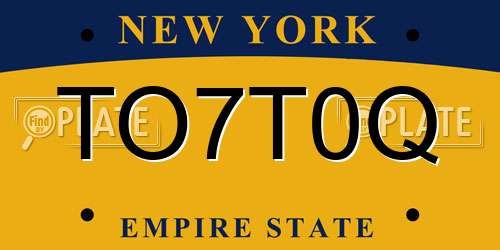 TO7T0Q New York License Plate