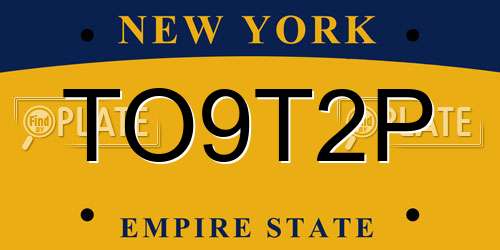 TO9T2P New York License Plate