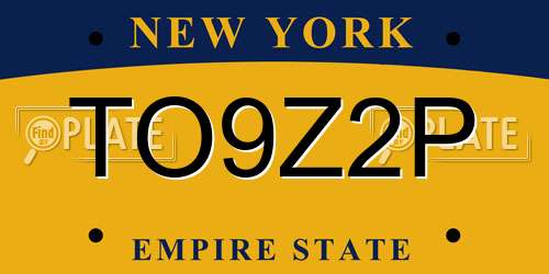 TO9Z2P New York License Plate