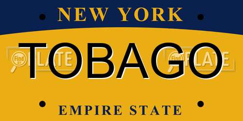 TOBAGO New York License Plate