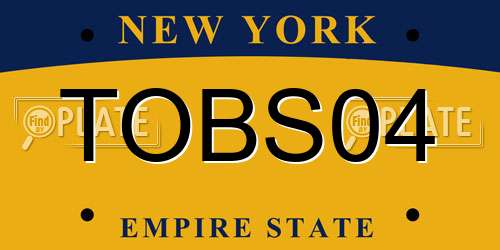 TOBS04 New York License Plate