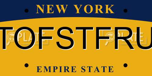 TOFSTFRU New York License Plate