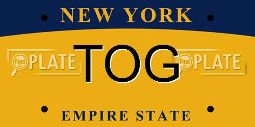 TOG New York License Plate