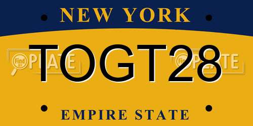 TOGT28 New York License Plate
