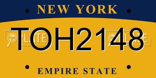 TOH2148 New York License Plate