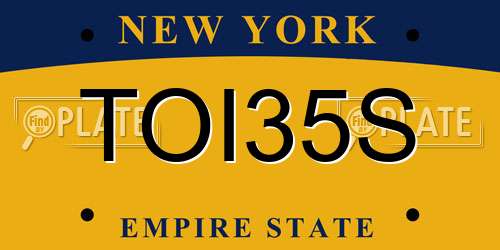 TOI35S New York License Plate