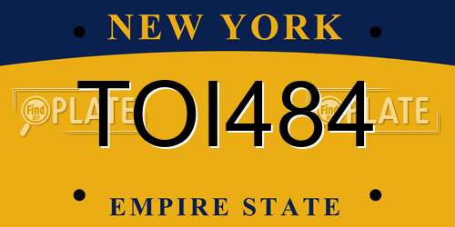 TOI484 New York License Plate