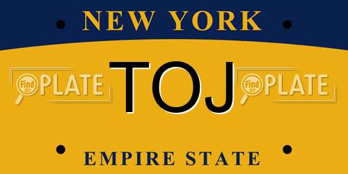 TOJ New York License Plate