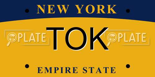 TOK New York License Plate