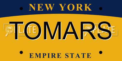 TOMARS New York License Plate