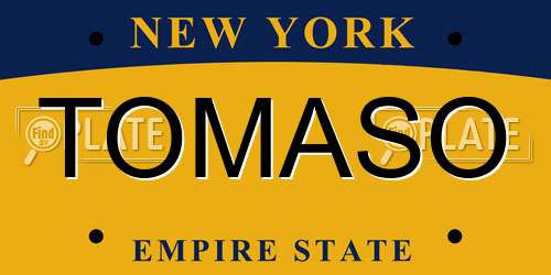 TOMASO New York License Plate