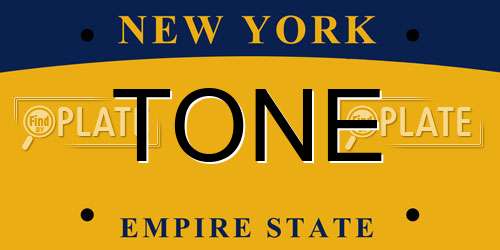 TONE New York License Plate