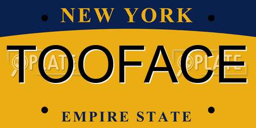 TOOFACE New York License Plate