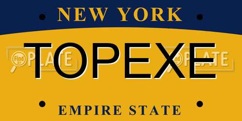 TOPEXE New York License Plate