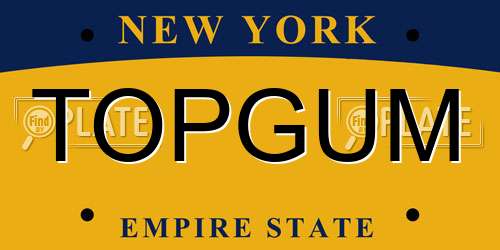 TOPGUM New York License Plate
