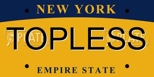 TOPLESS New York License Plate