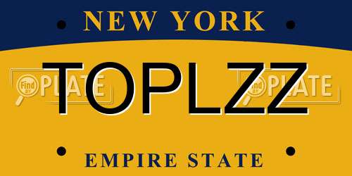 TOPLZZ New York License Plate