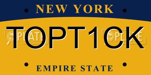 TOPT1CK New York License Plate