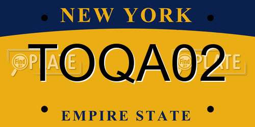 TOQA02 New York License Plate