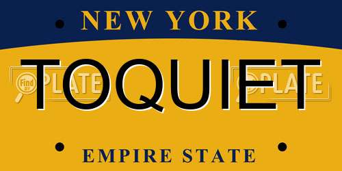TOQUIET New York License Plate