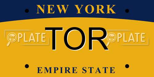 TOR New York License Plate