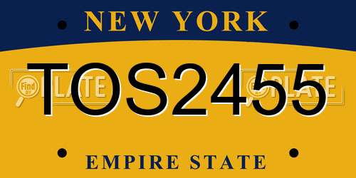 TOS2455 New York License Plate