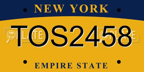 TOS2458 New York License Plate