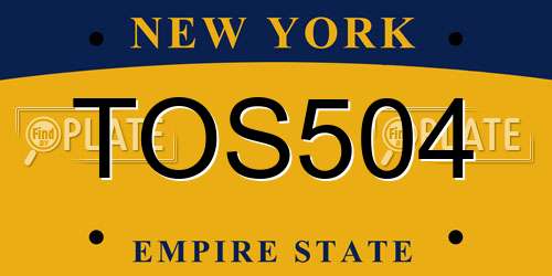 TOS504 New York License Plate