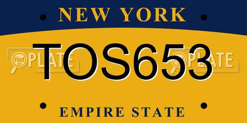 TOS653 New York License Plate