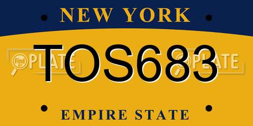 TOS683 New York License Plate
