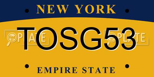 TOSG53 New York License Plate
