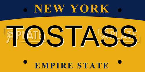 TOSTASS New York License Plate