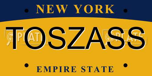 TOSZASS New York License Plate