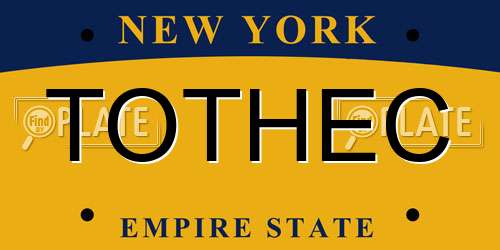 TOTHEC New York License Plate