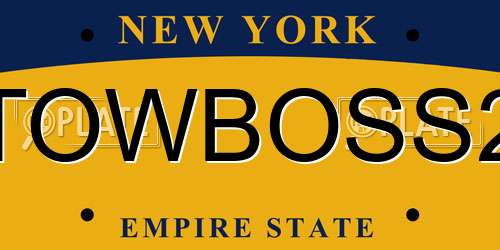 TOWBOSS2 New York License Plate