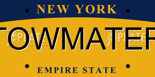 TOWMATER New York License Plate