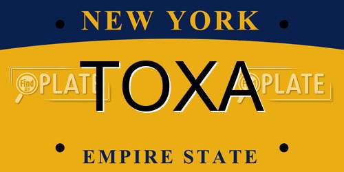 TOXA New York License Plate