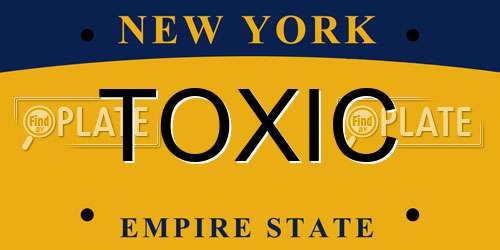 TOXIC New York License Plate