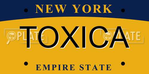 TOXICA New York License Plate