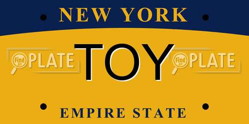 TOY New York License Plate