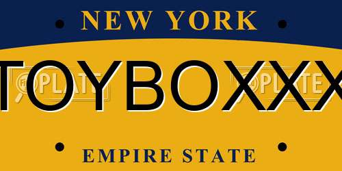 TOYBOXXX New York License Plate