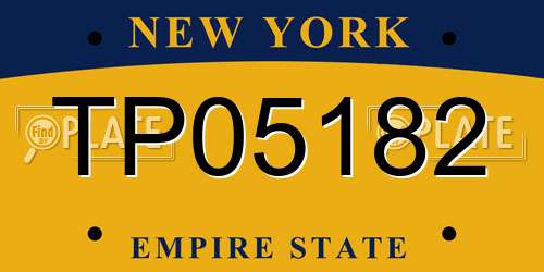 TP05182 New York License Plate