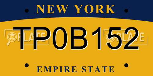 TP0B152 New York License Plate