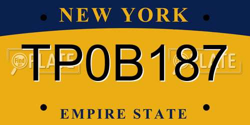 TP0B187 New York License Plate