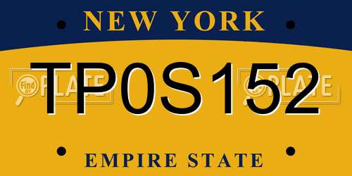 TP0S152 New York License Plate