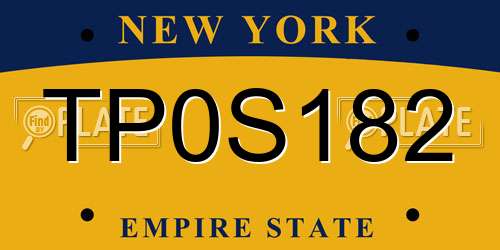 TP0S182 New York License Plate