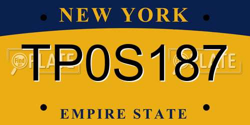 TP0S187 New York License Plate