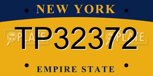 TP32372 New York License Plate